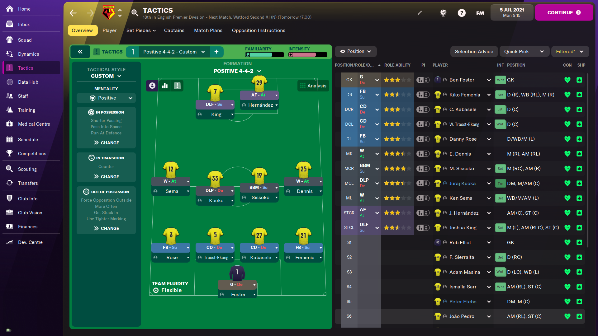 Choosing the right roles when using a Double Pivot in FM22 Football